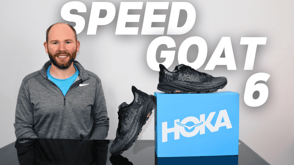 Picture of James McCormack sitting at a desk about to provide a Hoka Speedgoat 6 review