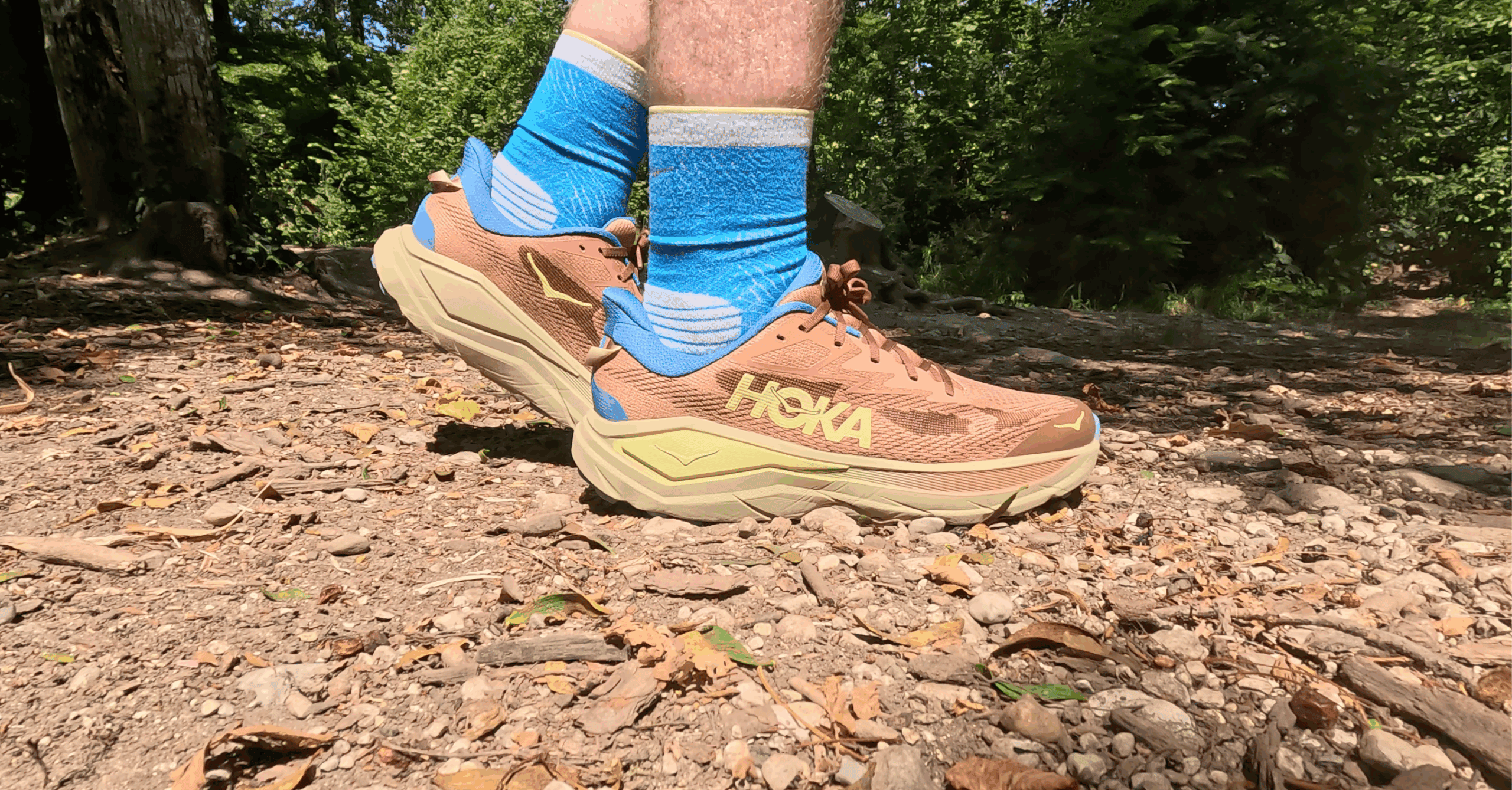 Photo from the side of the Hoka Challenger 8