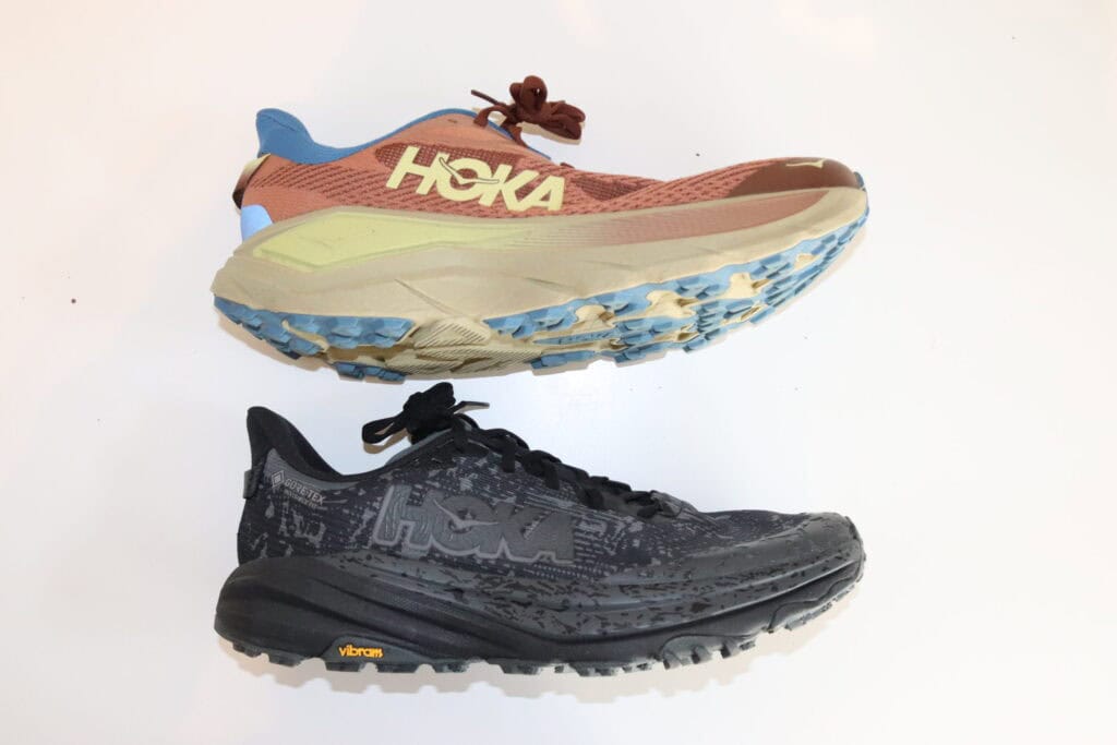 photo of the Hoka Challenger 8 vs Speedgoat 6 side by side