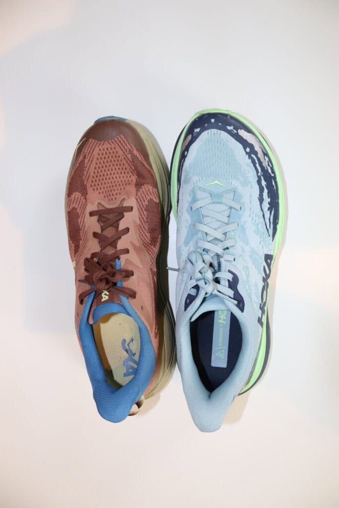 Top down photo of the Hoka Challenger 8 vs Stinson 7 upper
